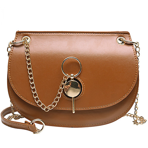 

Women's Chain Polyester / PU Crossbody Bag Solid Color Wine / White / Brown