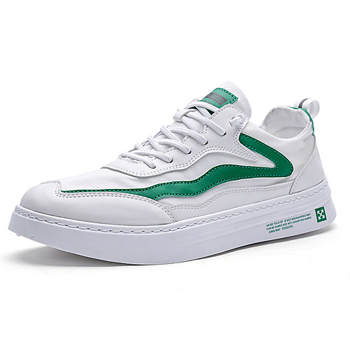 

Men's Fall / Spring & Summer Casual / Preppy Daily Outdoor Sneakers Walking Shoes Canvas Breathable Non-slipping Wear Proof White / Green / White Color Block