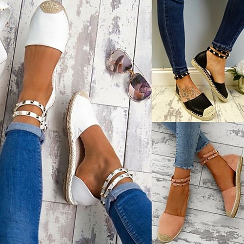 

Women's Flats Summer Flat Heel Round Toe Daily Suede Pink / White / Black