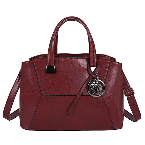 

Women's PU Top Handle Bag Solid Color Wine / Black / Brown