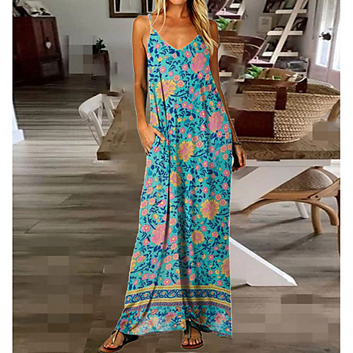 

Women's Shift Dress Knee Length Dress - Sleeveless Geometric Print Summer Casual Daily 2020 Green M L XL XXL XXXL
