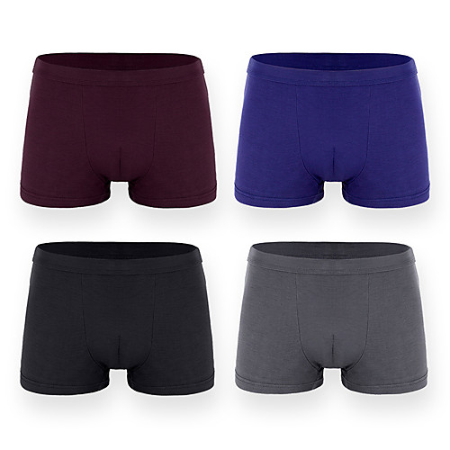 

Men's Sports Underwear Boxer Brief Trunks 1pc Elastane Sports Shorts Underwear Shorts Bottoms Running Walking Jogging Training Breathable Quick Dry Soft Fashion Dark Grey Black Red Dark Navy Brown