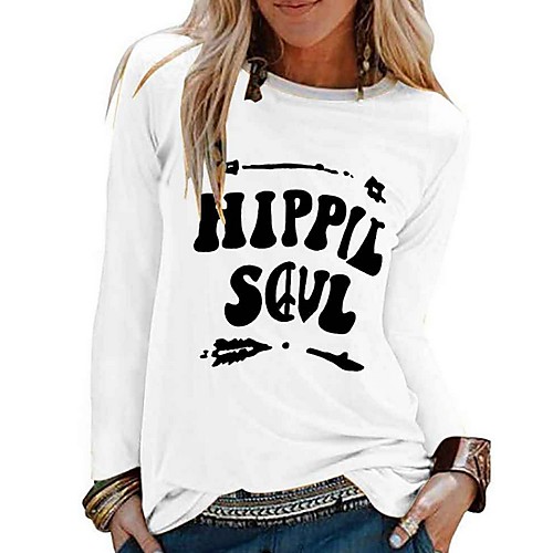 

Women's Letter T-shirt Daily White / Black / Blue / Red / Yellow