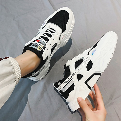 

Men's Summer Outdoor Trainers / Athletic Shoes PU Non-slipping White / Black