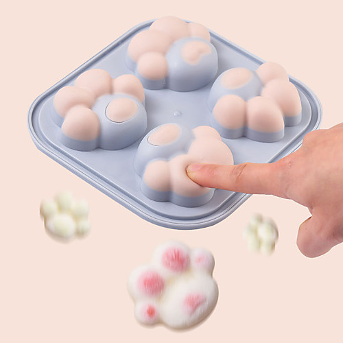 

New cat claw ice lattice silicone ice box ice cube mold paw ice model plastic lid DIY food supplement box tool