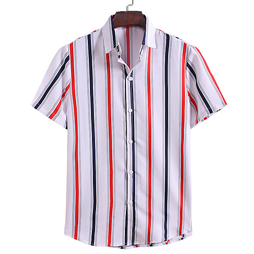 

Men's Striped Shirt Basic Daily Black / Blue / Red