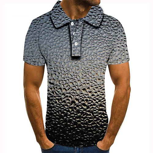 

Men's Graphic 3D Print Print Polo Daily Gray / Short Sleeve