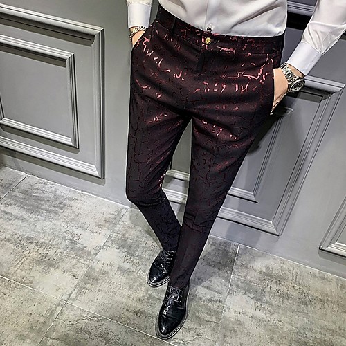 

Men's Basic Slim Chinos Pants - Print Blue Red Green US32 / UK32 / EU40 / US34 / UK34 / EU42 / US36 / UK36 / EU44