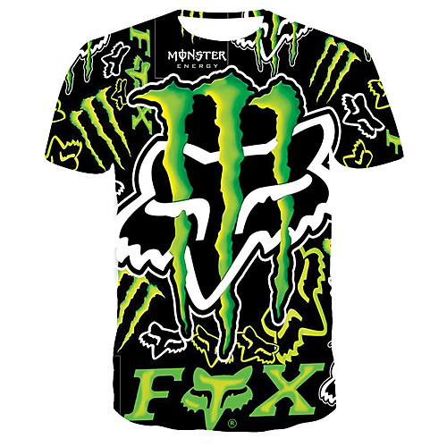 

Men's 3D Print T-shirt Daily Round Neck Green / Short Sleeve