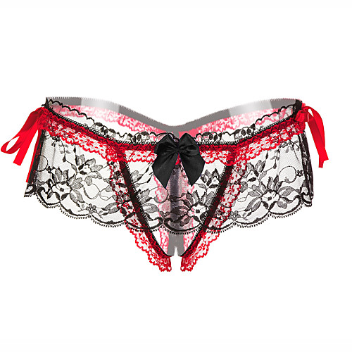 

Women's Lace / Bow / Basic G-strings & Thongs Panties - Normal Low Waist Blushing Pink Fuchsia Red One-Size