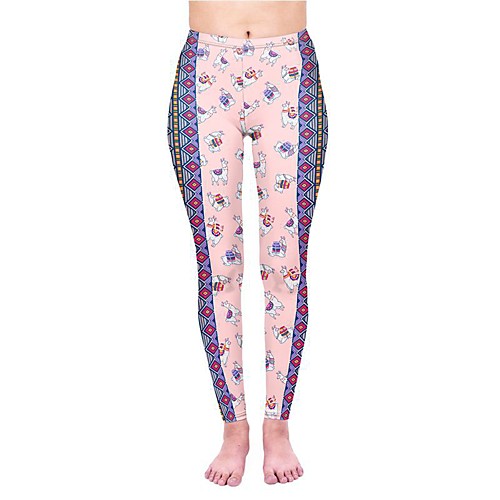 

Women's Yoga Pants 3D Print Pink Elastane Yoga Running Fitness Tights Leggings Sport Activewear Quick Dry Tummy Control Butt Lift Moisture Wicking High Elasticity Skinny