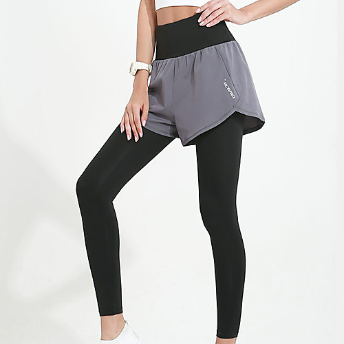 

Women's High Waist Yoga Pants Fashion Black Gray Running Fitness Gym Workout Bottoms Sport Activewear Breathable Comfort Quick Dry Moisture Wicking Soft High Elasticity