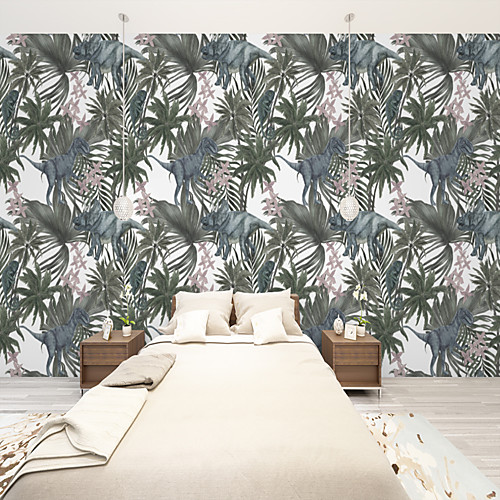

Custom Self-Adhesive Mural Wallpaper Nostalgic Rainforest Leaves Suitable For Bedroom Living Room Cafe Restaurant Wall Cloth Room Wallcovering