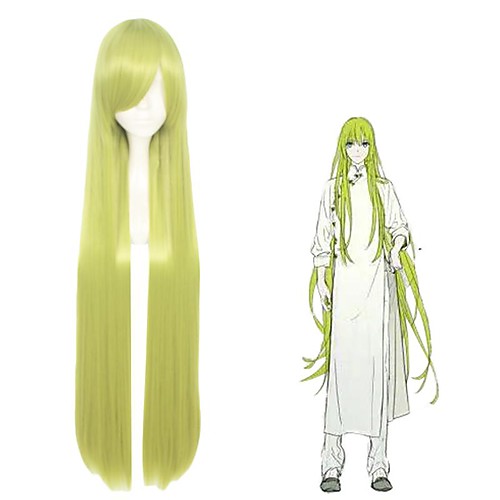 

Cosplay Wig Cirno TouHou Project Straight Asymmetrical With Bangs Wig Very Long Green Synthetic Hair 40 inch Women's Anime Cosplay Exquisite Green