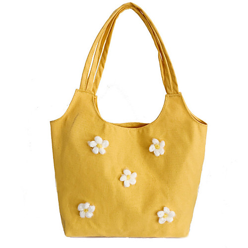 

Women's Polyester / Canvas Top Handle Bag Solid Color White / Black / Yellow