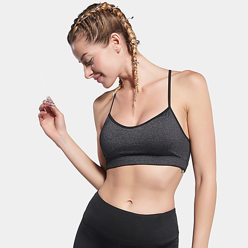 

Women's Young Girl Bra Top Light Support Removable Pad Wireless Fashion Black Mesh Elastane Yoga Running Fitness Top Sport Activewear Breathable Quick Dry Comfortable Stretchy