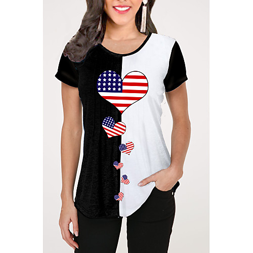 

Women's Color Block Rainbow Print T-shirt Daily Rainbow