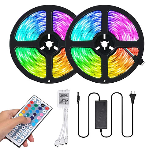 

2x5M Flexible LED Light Strips Light Sets RGB Tiktok Lights 600 LEDs SMD5050 10mm 1 set RGB Tiktok Lights Christmas New Year's Cuttable Party Decorative 100-240 V