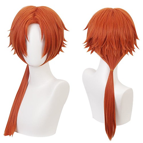 

Toilet-bound Hanako-kun Shinjou Akane Cosplay Wigs Men's With Ponytail 26 inch Heat Resistant Fiber Curly Burgundy Teen Adults' Anime Wig