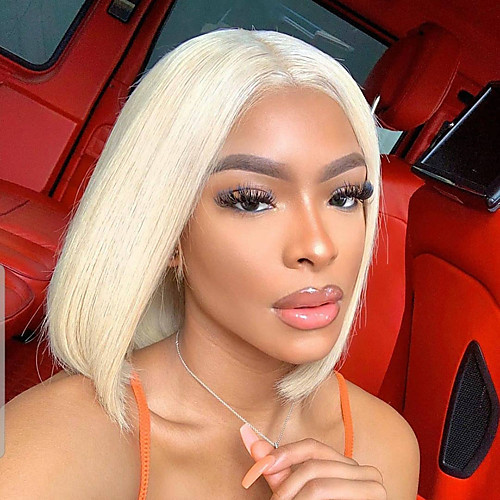 

Synthetic Lace Front Wig Straight Gaga Middle Part Lace Front Wig Blonde Medium Length Blonde Synthetic Hair 14-16 inch Women's Heat Resistant Women Hot Sale Blonde / Glueless