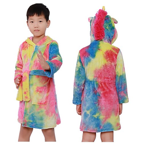 

Kid's Kigurumi Pajamas Bathrobe Oodie Unicorn Flying Horse Onesie Pajamas Flannelette Purple / Yellow / Red Cosplay For Boys and Girls Animal Sleepwear Cartoon Festival / Holiday Costumes