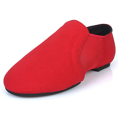 

Women's Ballet Shoes Jazz Shoes Ballroom Shoes Flat Thick Heel Black Red Camel Elastic Band