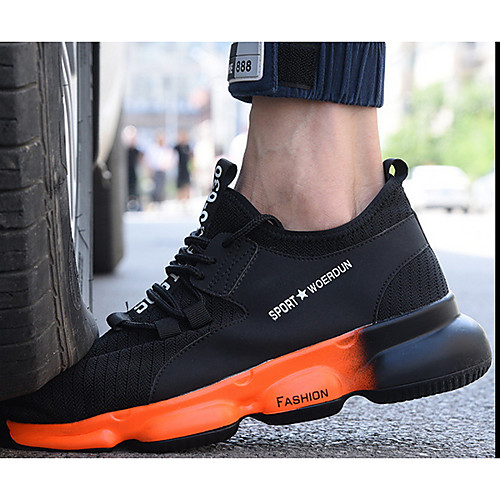 

Men's Spring & Summer Casual Daily Sneakers Tissage Volant White / Black / Orange