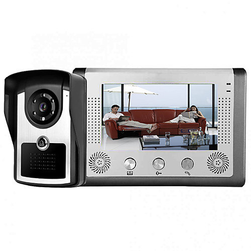

7 Inch Wire Video Door Phone Home Intercom System with Unlock Monitor Function P801FC11