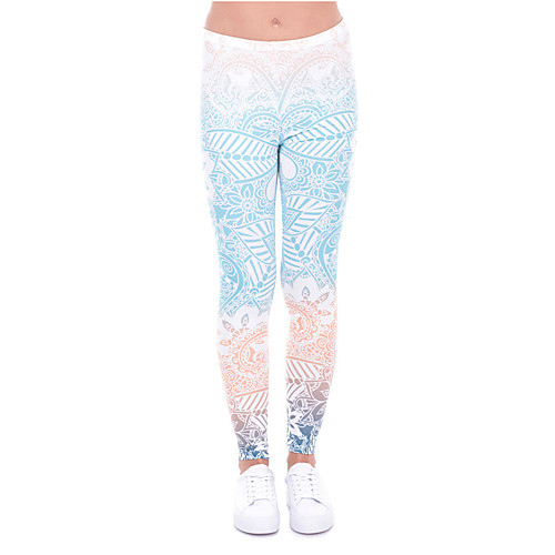 

Women's Yoga Pants 3D Print Light Blue Elastane Yoga Running Fitness Tights Leggings Sport Activewear Quick Dry Tummy Control Butt Lift Moisture Wicking High Elasticity Skinny