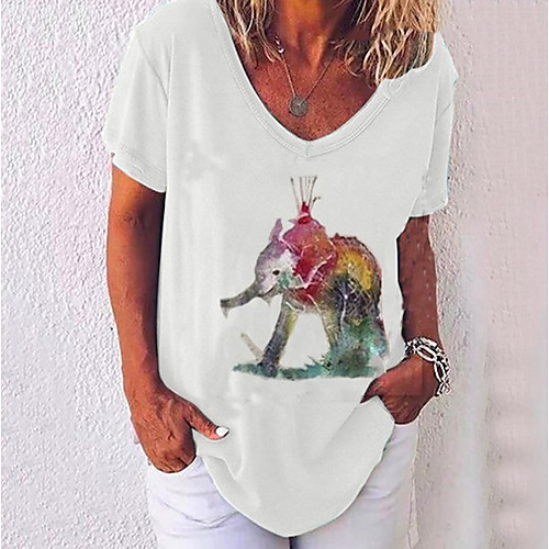 

Women's Animal T-shirt Daily White / Black / Blue / Purple / Red / Gray