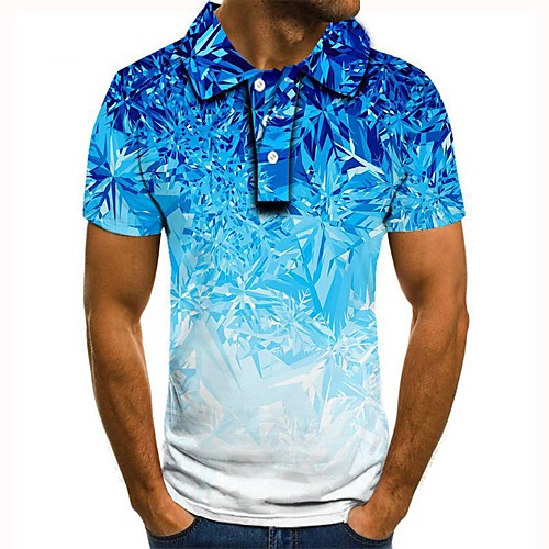 

Men's 3D Polo Basic Daily Shirt Collar Blue / Purple / Red / Yellow / Army Green / Green / Gray / Short Sleeve
