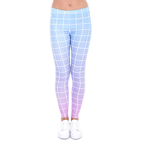 

Women's Yoga Pants 3D Print Light Blue Elastane Yoga Running Fitness Tights Leggings Sport Activewear Quick Dry Tummy Control Butt Lift Moisture Wicking High Elasticity Skinny