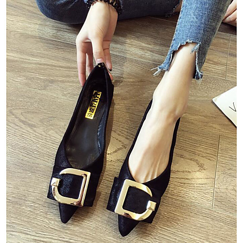 

Women's Loafers & Slip-Ons Spring & Fall Flat Heel Pointed Toe Daily PU Black / Khaki