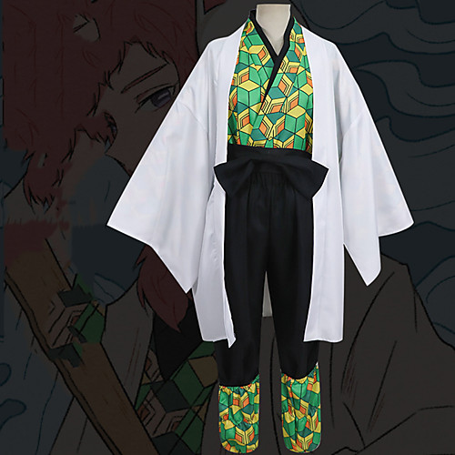 

Inspired by Demon Slayer: Kimetsu no Yaiba Anime Cosplay Costumes Japanese Cosplay Suits Coat Top Pants For Men's / Waist Belt