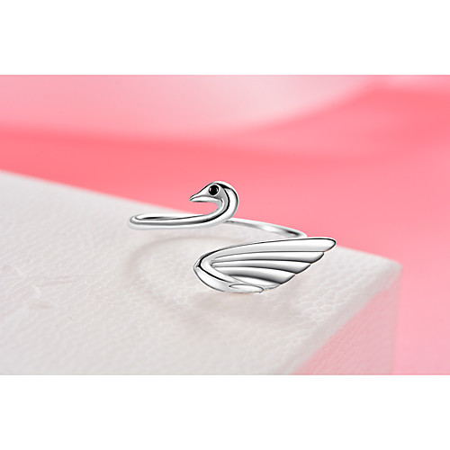 

Women's Ring Open Cuff Ring Adjustable Ring 1pc Silver Copper Silver-Plated Irregular Stylish Artistic Simple Birthday Gift Jewelry Mismatched Swan Animal Wearable