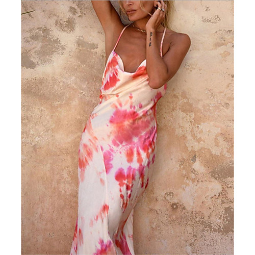 

Summer Floral Print Satin Slip Dress
