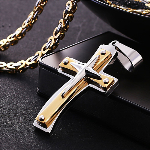 

Men's Necklace Crossover Artistic Classic Titanium Steel Gold 55 cm Necklace Jewelry 1pc For Anniversary Street Festival