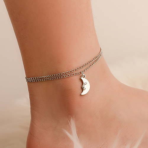 

Anklet Elegant Trendy Ethnic Women's Body Jewelry For Date Birthday Party Alloy Wedding Friends Silver 1 Piece