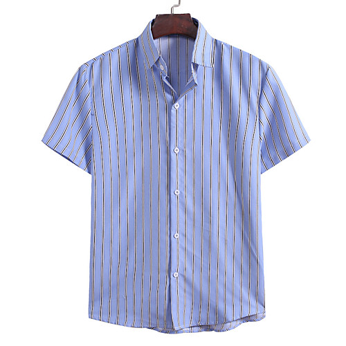 

Men's Striped Shirt Basic Daily Blue / Red / Yellow