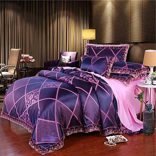 

Double all-european Satin Satin sheets 4-piece Jacquard sheets quilts 4-piece lace