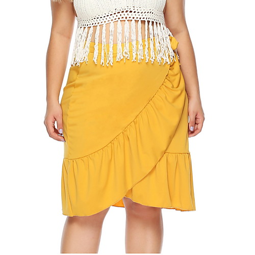 

Women's Trumpet / Mermaid Skirts - Solid Colored Yellow XL XXL XXXL