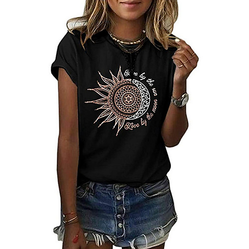 

Women's Geometric T-shirt Daily Weekend Wine / Black / Purple / Green