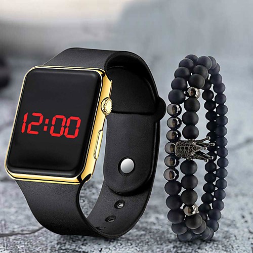 

Men's Digital Watch Digital Modern Style Stylish Silicone Black LCD Casual Watch Cool Digital Casual - Golden / Brown Black Blue One Year Battery Life