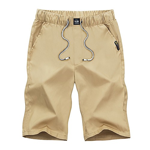 

Men's Sporty Basic Slim Shorts Pants - Solid Colored Patterned Drawstring Cotton Wine Black Khaki US32 / UK32 / EU40 / US34 / UK34 / EU42 / US36 / UK36 / EU44