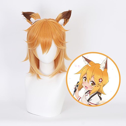 

Cosplay Costume Wig Cosplay Wig Senko The Helpful Fox Senko San Straight Layered Haircut With Bangs Wig Medium Length Orange Synthetic Hair 14 inch Women's Anime Cosplay Exquisite Mixed Color