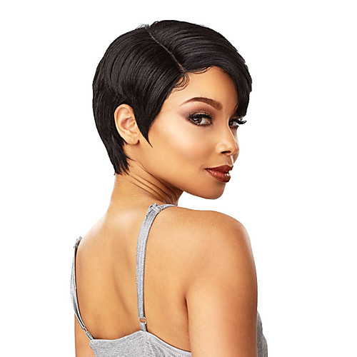 

Synthetic Wig Wavy Matte Side Part Wig Short Natural Black Synthetic Hair 6 inch Women's Fashionable Design Sexy Lady Exquisite Black
