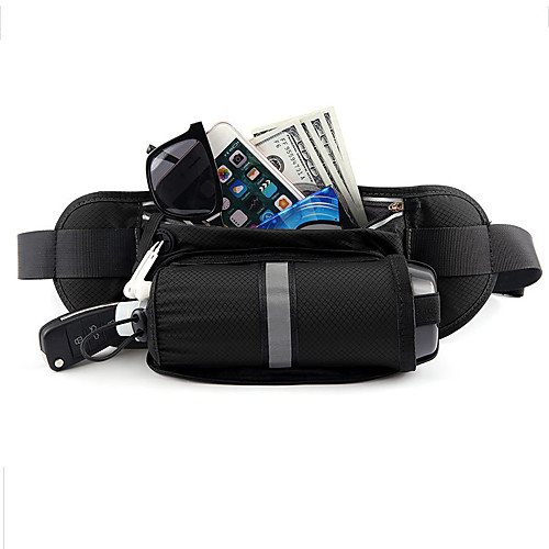 

Running Belt Fanny Pack Belt Pouch / Belt Bag for Running Hiking Outdoor Exercise Traveling Sports Bag Reflective Adjustable Waterproof with Water Bottle Holder Bonded Nylon Men's Women's Running Bag