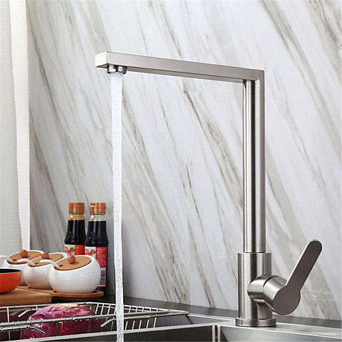 

304 Stainless Steel Kitchen Faucet Lead-free Brushed Hot And Cold Dish Wash Basin Rotatable Faucet