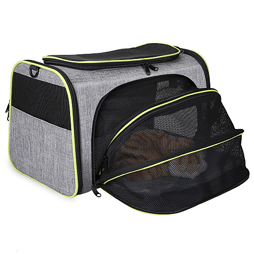 

Dog Cat Pets Cages Travel Bag Travel Carrier Bag Airline Approved Pet Carrier Breathable Washable Travel Classic Fashion Terylene Baby Pet Small Dog Gray