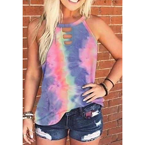 

Women's Leopard Tie Dye T-shirt - Cotton Daily White / Blushing Pink / Green / Rainbow / Beige
